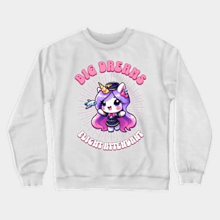 Big Dreams Flight Attendant Unicorn | Dream Big! Crewneck Sweatshirt